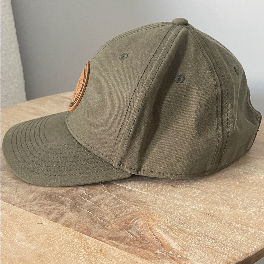 Olive Green Leather Patch Squaw Valley Hat - Picture 5 of 6